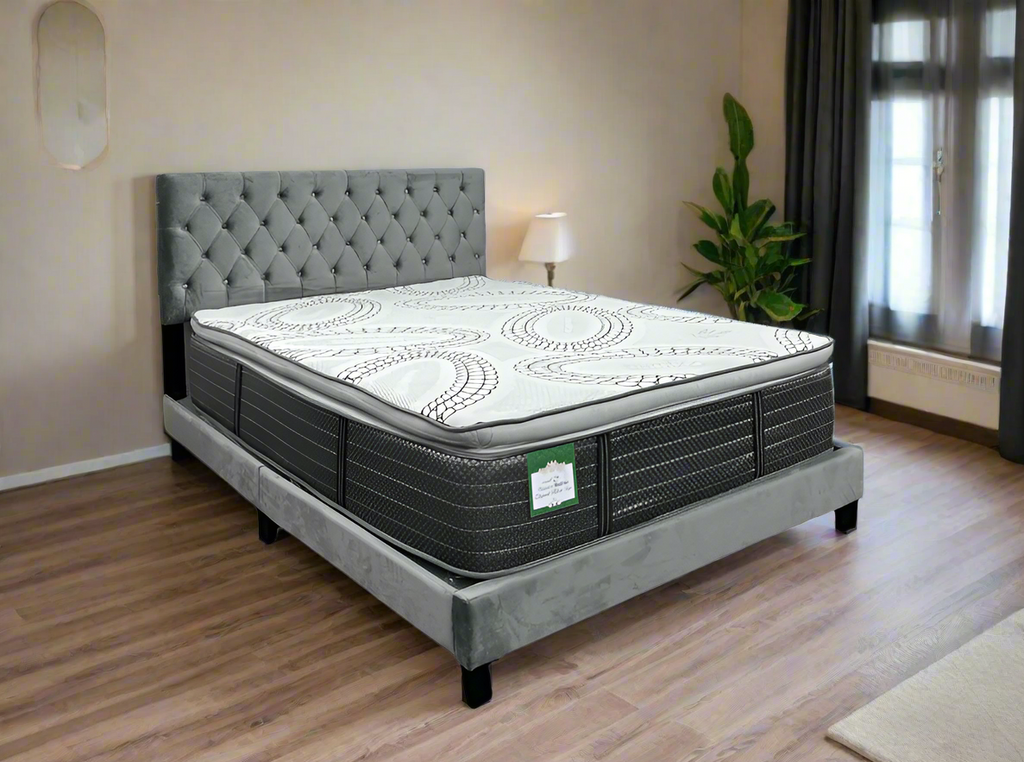 American Made Single Pillow Top Mattress - 13-14 inches of luxurious comfort for a perfect night’s sleep, available at Mattress Liquidators.