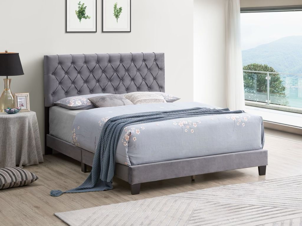 Upholstery Bed #B200, designed to enhance your bedroom style while providing a restful night’s sleep at Mattress Liquidators